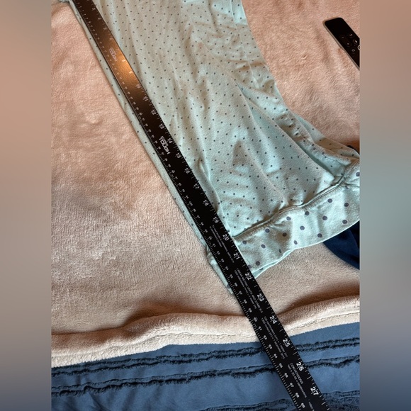 Lot of 3 J.Jill Teal Polka Dot Flannel Cotton Modal Pajama & Sleep Shirt L - Picture 9 of 15